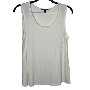 Eileen Fisher White 100% Silk Tank Blouse Sz S SPOT